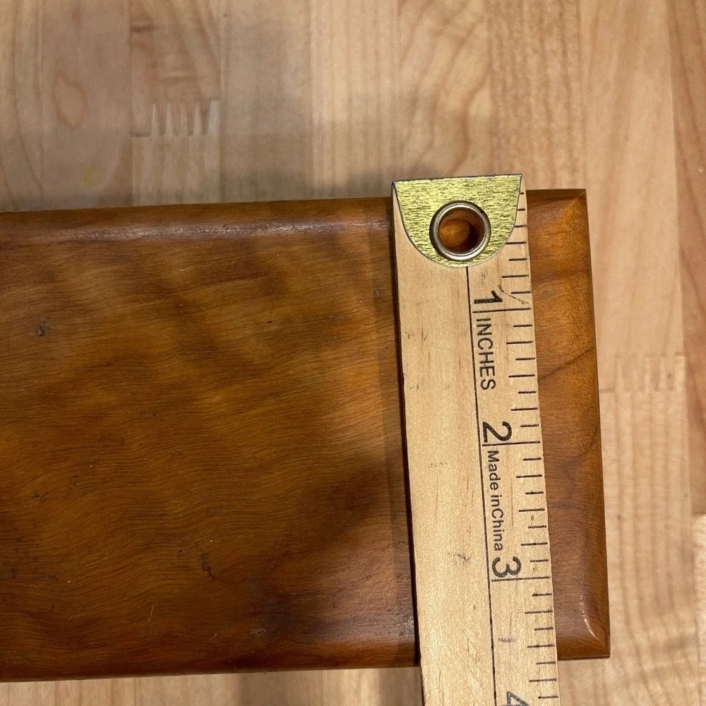 Vintage Reuge Swiss Music Box Wood Jewelry Case Minuet de Don Juan Footed Mirror